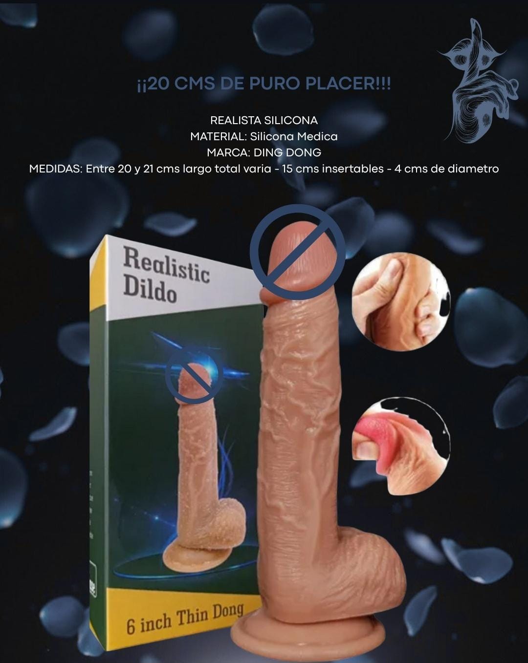 DILDO REALISTA CON BASE DE SUCCION