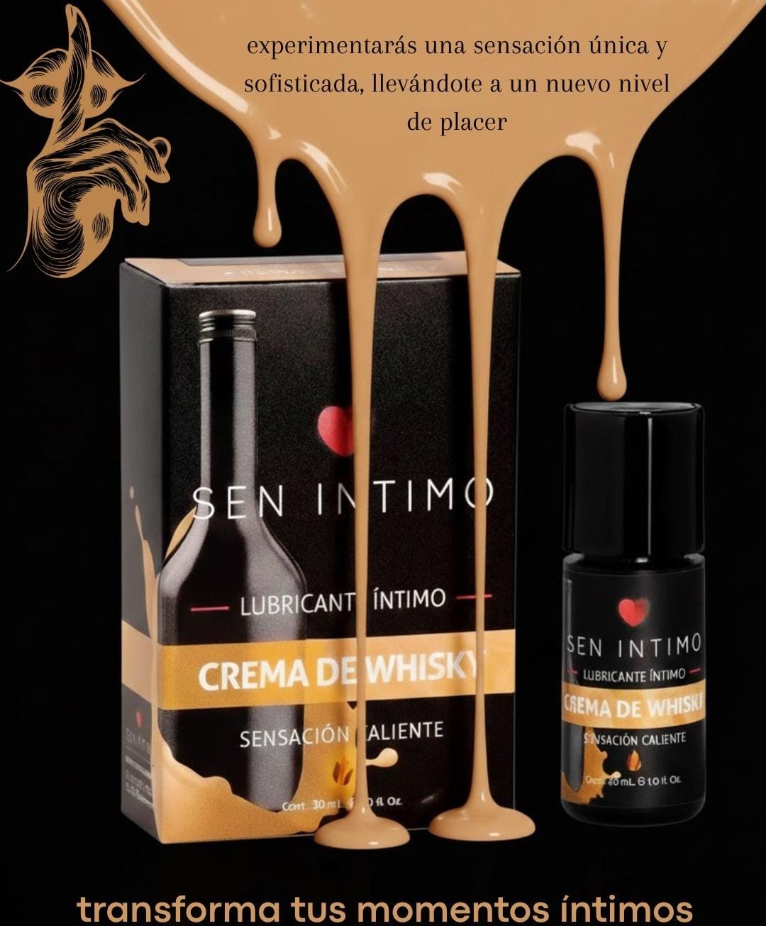 LUBRICANTE SEN INTIMO SENSACION CALIENTE CREMA DE WHISKEY 30ML