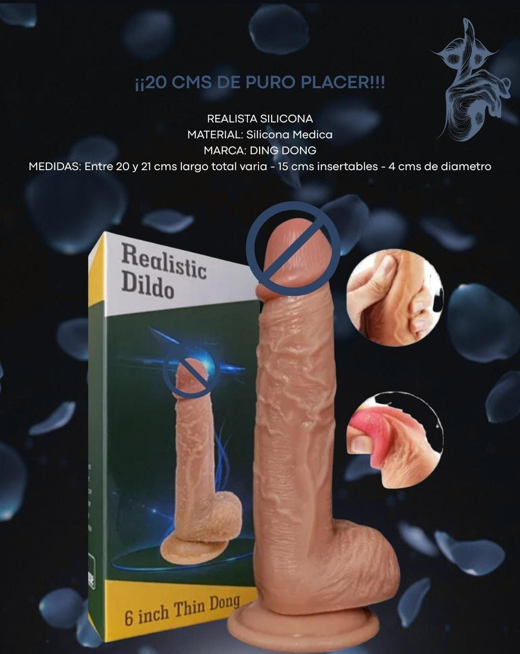 DILDO REALISTA CON BASE DE SUCCION