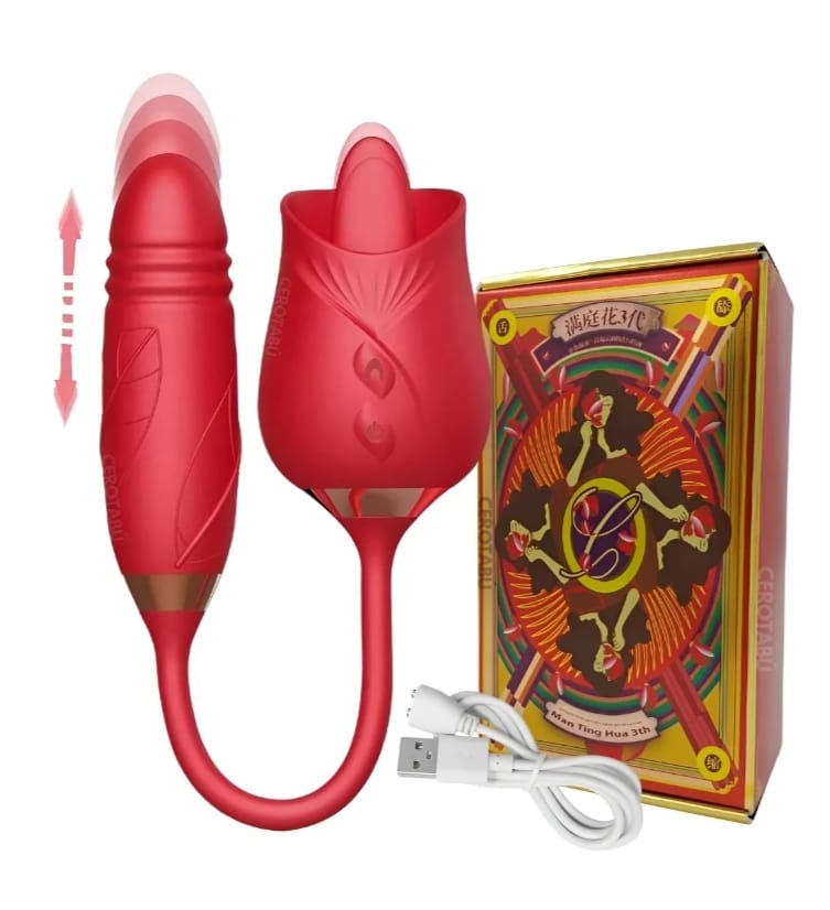 VIBRADOR ROSA DOBLE ESTIMULACIÓN PUNTO G Y CLÍTORIS