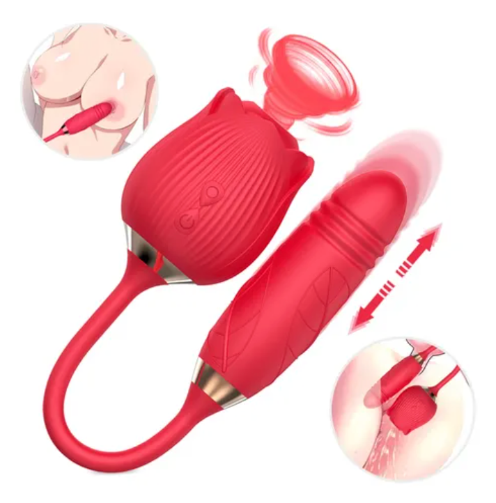 VIBRADOR ROSA DOBLE ESTIMULACIÓN PUNTO G Y CLÍTORIS