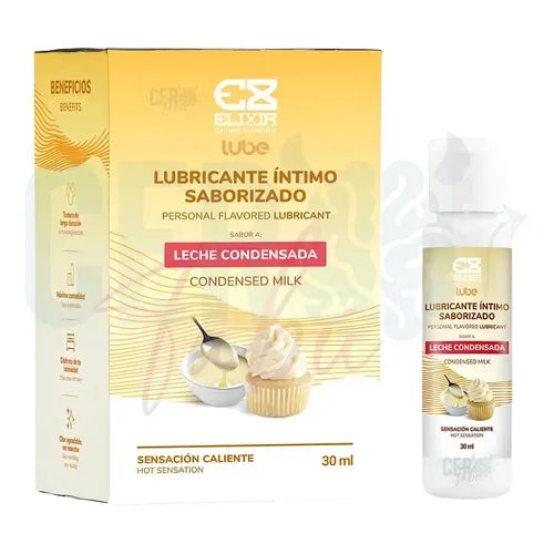 LUBRICANTE SABORIZADO LECHE CONDENSADA CON SENSACION CALIENTE - ELIXIR  30ML