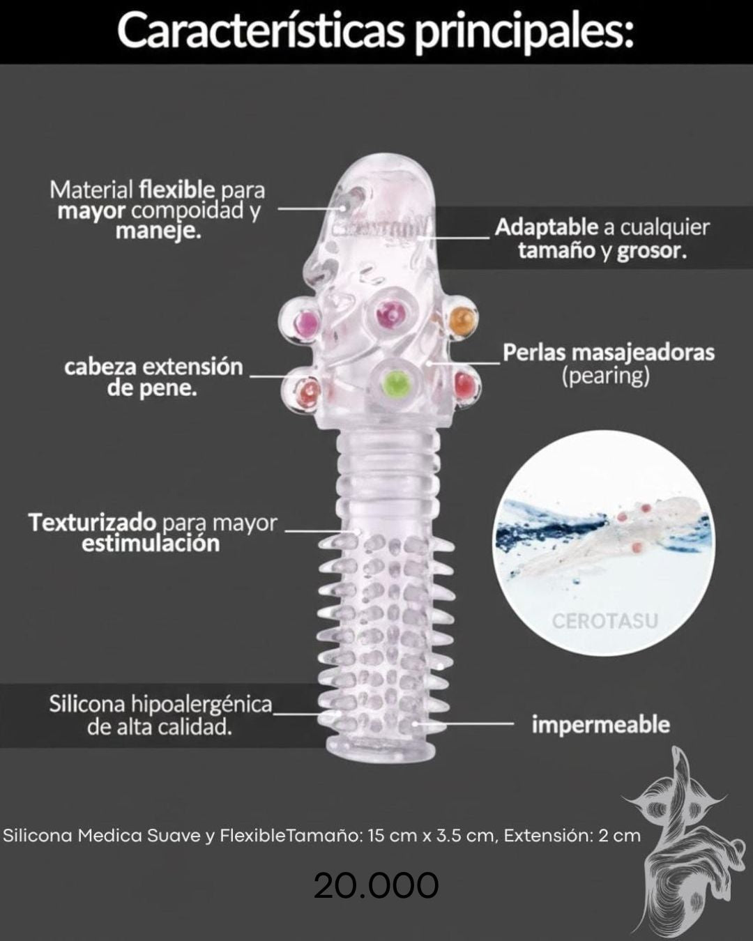 FUNDA PARA EL PENE CON PERLAS