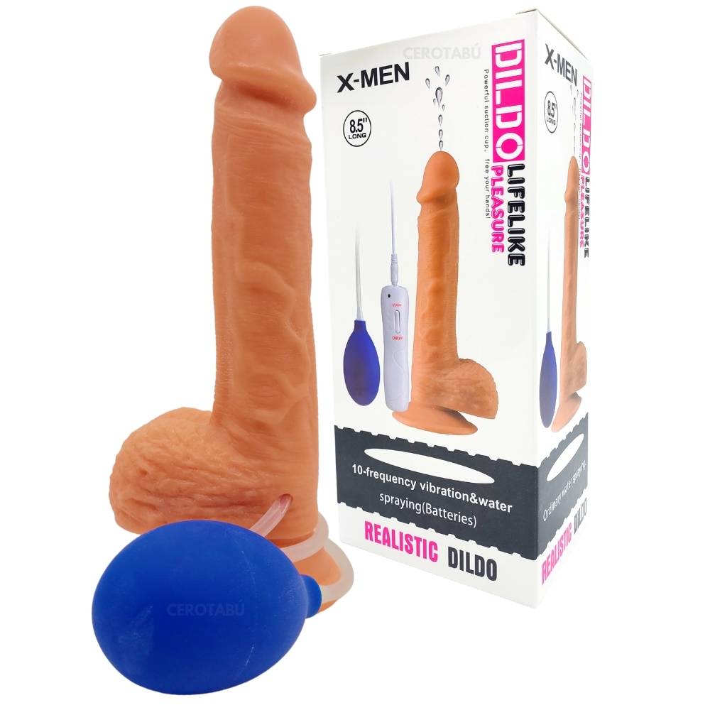 DILDO CON BOMBA DE EYACULACION KAIRO 22 CM
