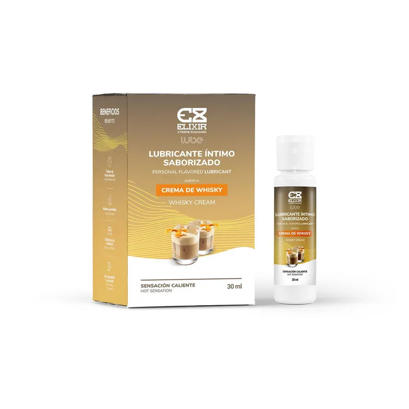 LUBRICANTE SABORIZADO CREMA DE WHISKEY CON SENSACION CALIENTE - ELIXIR 30ML